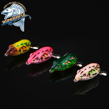 10g 55mm Lifelike Floating Soft Frog Lure - 4 Colors with Sequins
