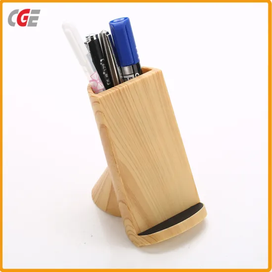 Wireless Mobile Phone Charging Pen Box Wireless Charger Water Transfer Print Wooden Grain Portable Power