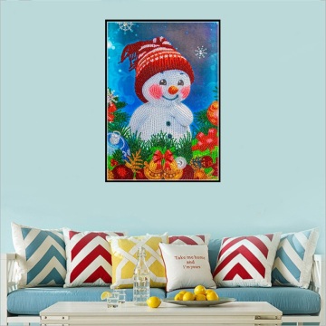 Pintura de diamante de decoração de Natal do boneco de neve DIY