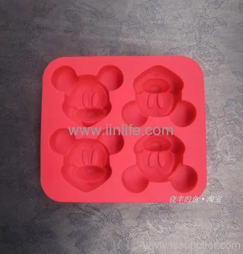 Mickey Mouse Cartoon Red Color Multi Use Silicone Cup Cake Pudding Mold 