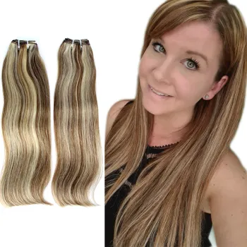 100 hair extensions P6/613 omber color bundles, piano colored omber straight bundles, piano double drawn hair collection