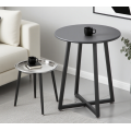 Modern Industrial Style Iron Side Table in Black
