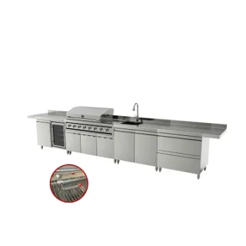 New Design Household Gas Stainless Steel Grill Outdoor Kitchen Island Cabinet
