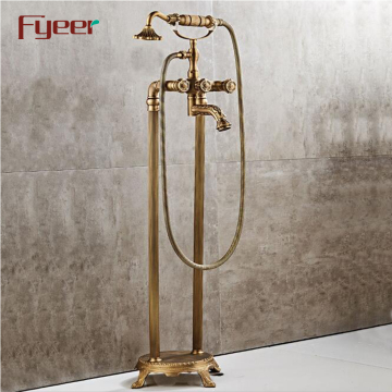 Fyeer European Floor-Mounted Antique Bathtub Telephone Shower