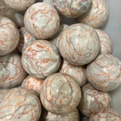 Natural Stone Crystal Crafts: Healing Stones & Red Crystal Spheres for Home Decor Wholesale