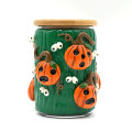 Handmade kukazve polymer clay vase neHalloween pumpkin, borosiirce girazi kuputa ashtray, fodya jar ine bamboo lid