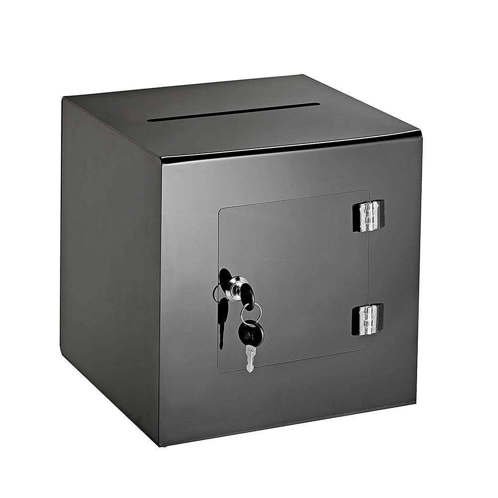 Acrylic Suggestion Box With Lock Black