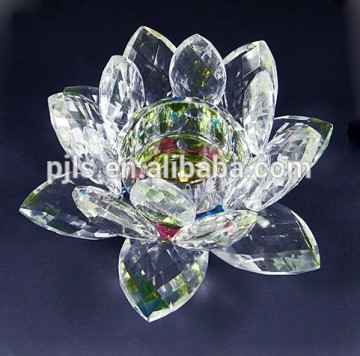 Colored-plating Crystal Lotus candle holder wholesale ornament