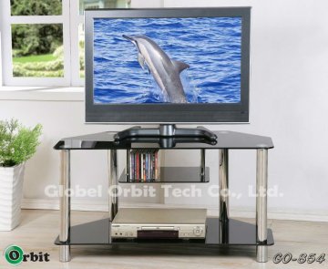 glass TV stand furniture stainless steel tv stand
