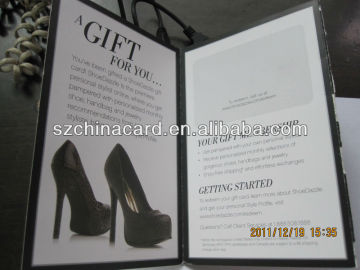 Promotion Paper Card Holder Booklet Printing For Gift Card
