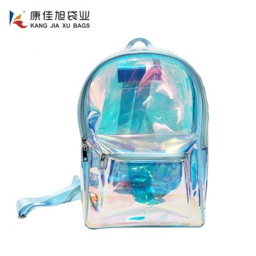 Fashion Waterproof Laser Holographic Transparent TPU Travel Bags Backpack