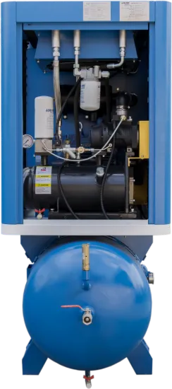 0.51m3/min Lubricated Receiver Mounted Screw Air Compressor