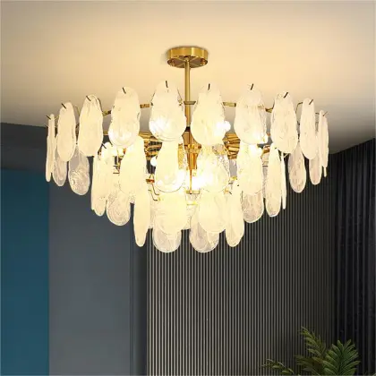 Cloudy Glass Pendant Lamp - Elegant Palace Style Princess Room Decor