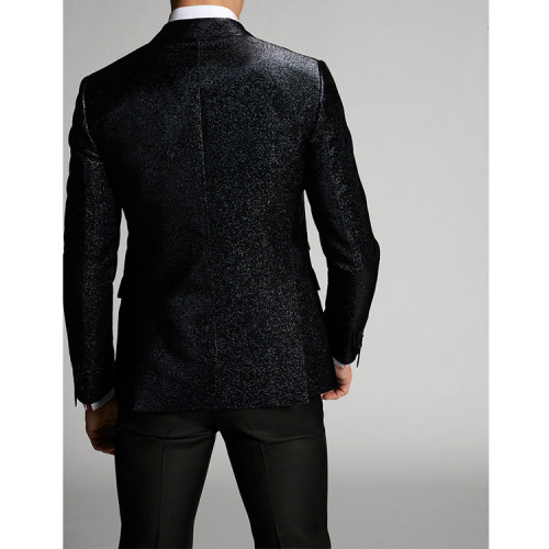 Men's Shiny Slim Fit Blazer in Red Carpet Star Bag