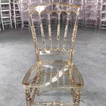 Best Sale Hotel Event Party Wedding Chairs - Resin Plastic Transparent Amber Clear Napoleon Chairs