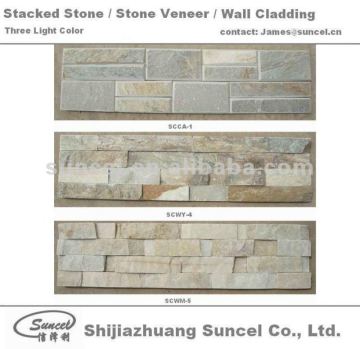 Light Color Stone Veneer and Cut Edge Stacked Stone