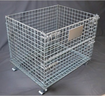 Industrial wire mesh storage containers