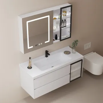 Factory Direct Hotel Bathroom Sink Cabinets with LED Mirror