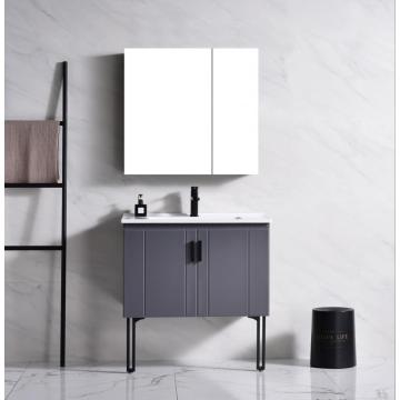 Nuevo gabinete de baño color gris y blanco