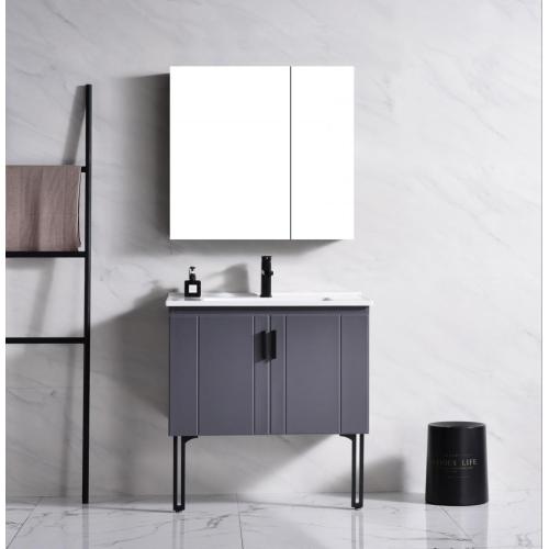 New bathroom cabinet grey and white color