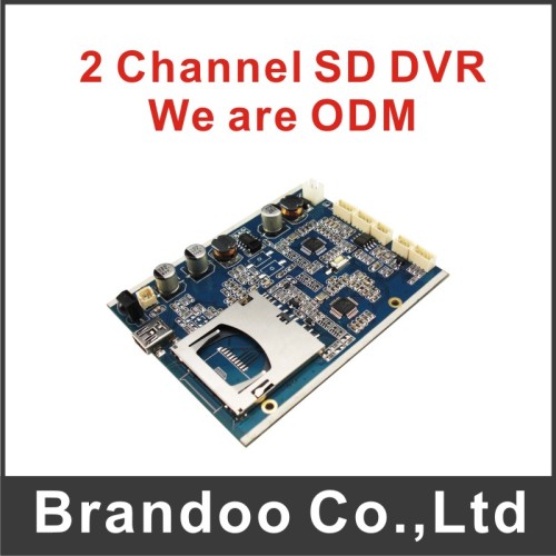 OEM/ODM 2CH SD DVR Module, 128GB SD Memory, Customized Language Such as Russian, French