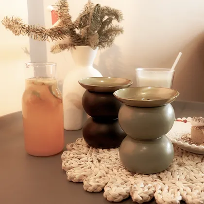 Wooden Incense Burner and Candle Holder