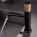 Brass brushed gold cold and hot basin faucet