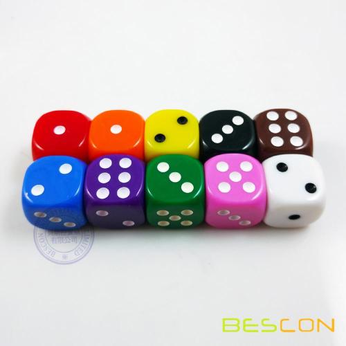 Six Side 16MM Opaque Plastic Colored Dice Purple