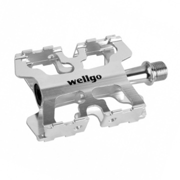 Silver Wellgo R282 Aluminum 6061 CNC Road Bicycle Pedals
