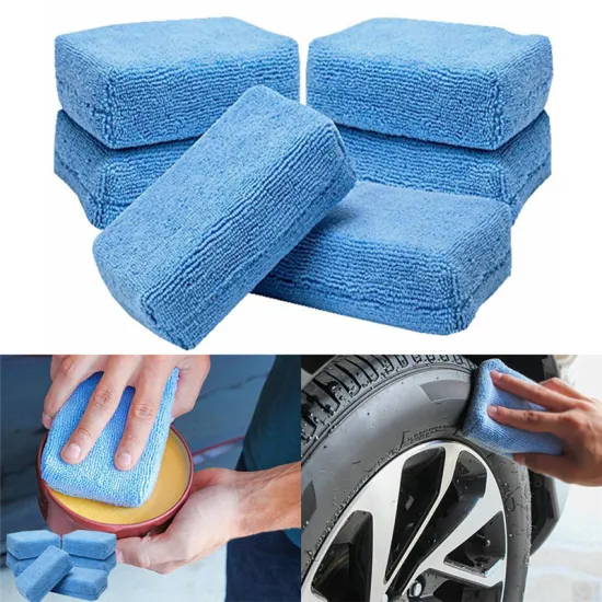 5x Car Microfiber Applicators Sponges Cloths Microfibre Hand Wax Polishing Pad 12cmx8cm