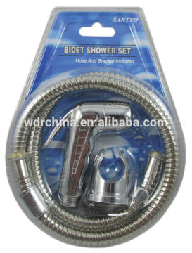 Bidet accessory with 1.2M stainless steel hose and bracket cleaning shower head