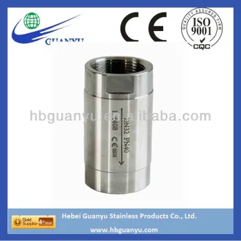 Hebei factory ss316 1PC stainless steel spring vertical loaded check valve cf8m