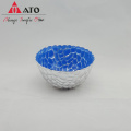 Clear Embossed bowl with Aluminzing&Spray inside glass bowl