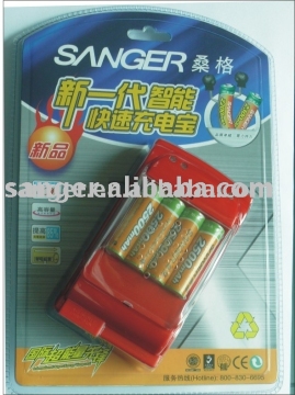 Car Shape Charger &amp; AAA Rechargeable Battery