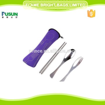 Outdoor Travel Camping Hiking Picnic Chopsticks Spoon Fork Tableware-Bone Style Tableware Bag with Zipper