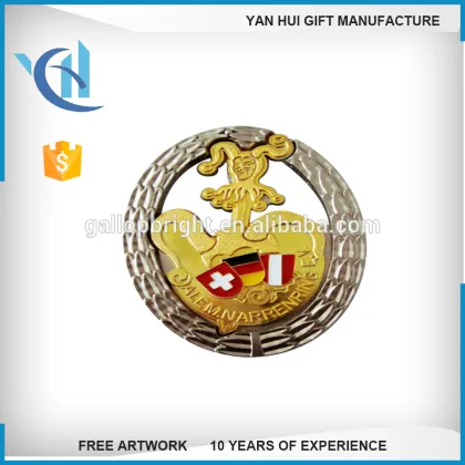 custom metal enamel ribbon pin badge