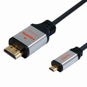 Υψηλής ταχύτητας Ethernet HDMI στο καλώδιο μικροϋπολογιστών, αρσενικό-αρσενικό με το κοχύλι μετάλλων, 24K χρυσό εξωτερικού περιβλήματος