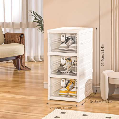 Foldable Shoe Storage Cabinet with Compact Design