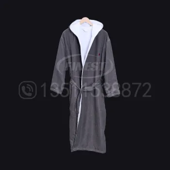 Hotel 100% Cotton Hooded Bathrobe