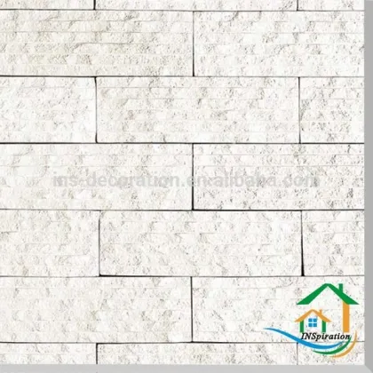 White faux stone panels
