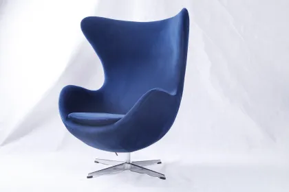 Blue Velvet Arne Jacobsen Egg Chair Replica