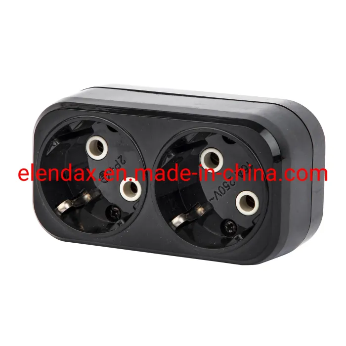 Adaptor Daya Listrik 2 Arah EU Hitam (P8812)