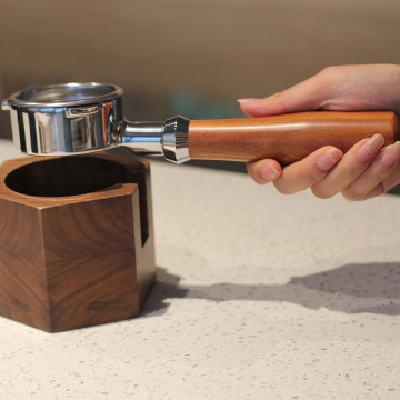Bottomless Naked Portafilter with wood handle