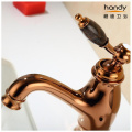 Rose gold inlaid jade antique washbasin faucet