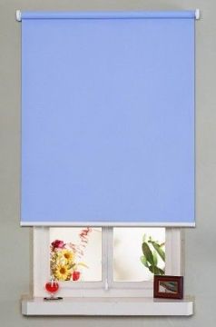 Blue / Grey Tc Fabric Roller Blinds Fire-retardant For Commercial