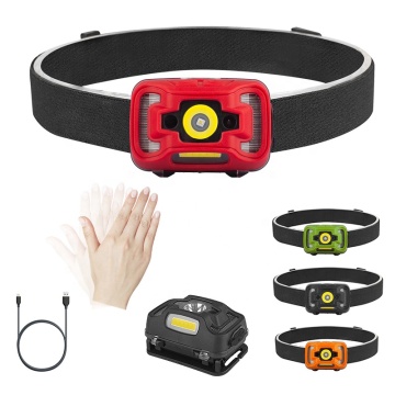 USB Rechargeable ESSEN145 LED Headlamp with Red Light and Power Display
