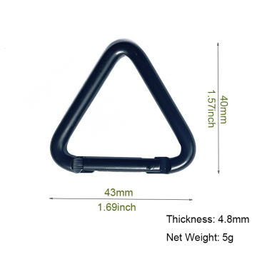 Lightweight Full Black Swivel Snap Quick Release Triangle Carabiner EDC