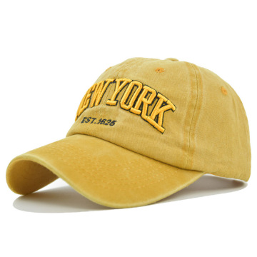 Casquette de baseball New York Style Vintage: Chapeau en jean en jean lavé unisexe avec un groupe réglable et un concept de chapeau de papa