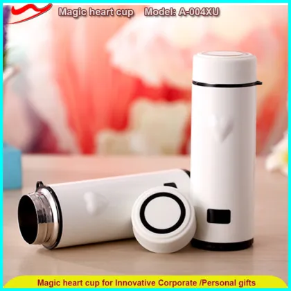 Temperature color change heart cup