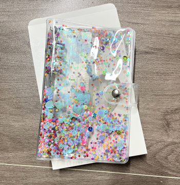 Glitter Confetti Zipper A6 PVC Clear Binder with Ruler and Budget Envelopes - Fast Delivery
